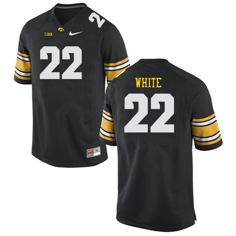 Men #22 Max White Iowa Hawkeyes College Football Jerseys Stitched Sale-Black - Click Image to Close